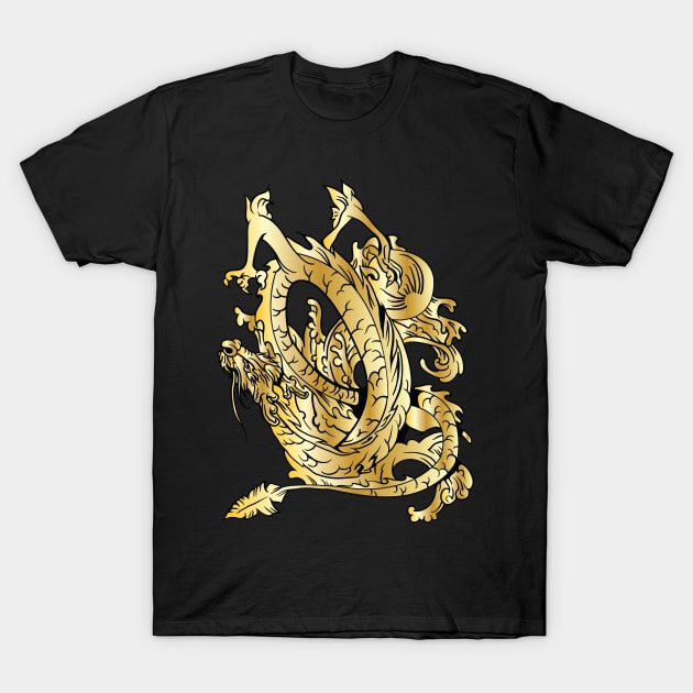 Gold Dragon 02 T-Shirt by Verboten